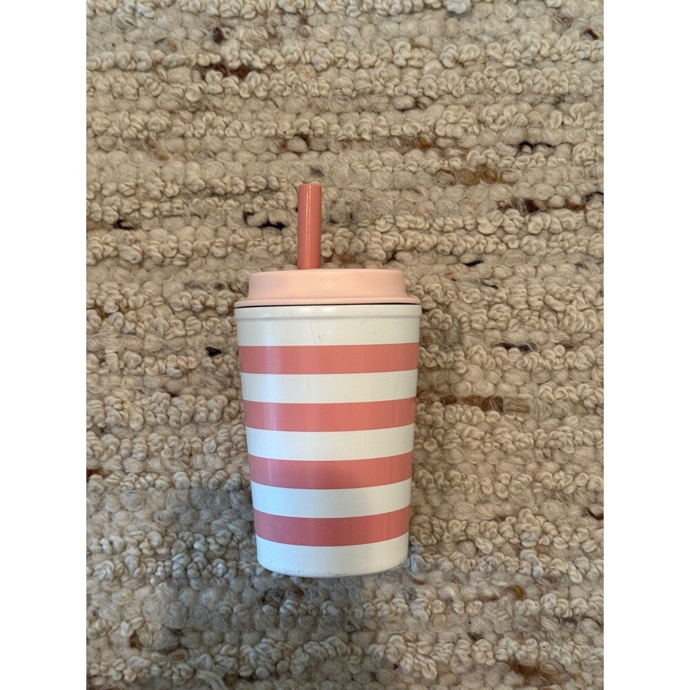Pillowfort Kids Stainless Steel Straw Tumbler Pink Stripe 12 oz Target